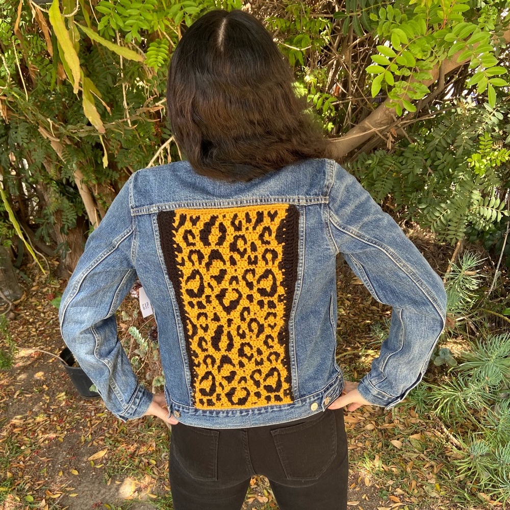 🐆 Leopard crochet mosaic jacket 🐆 - Picture 3 of 11